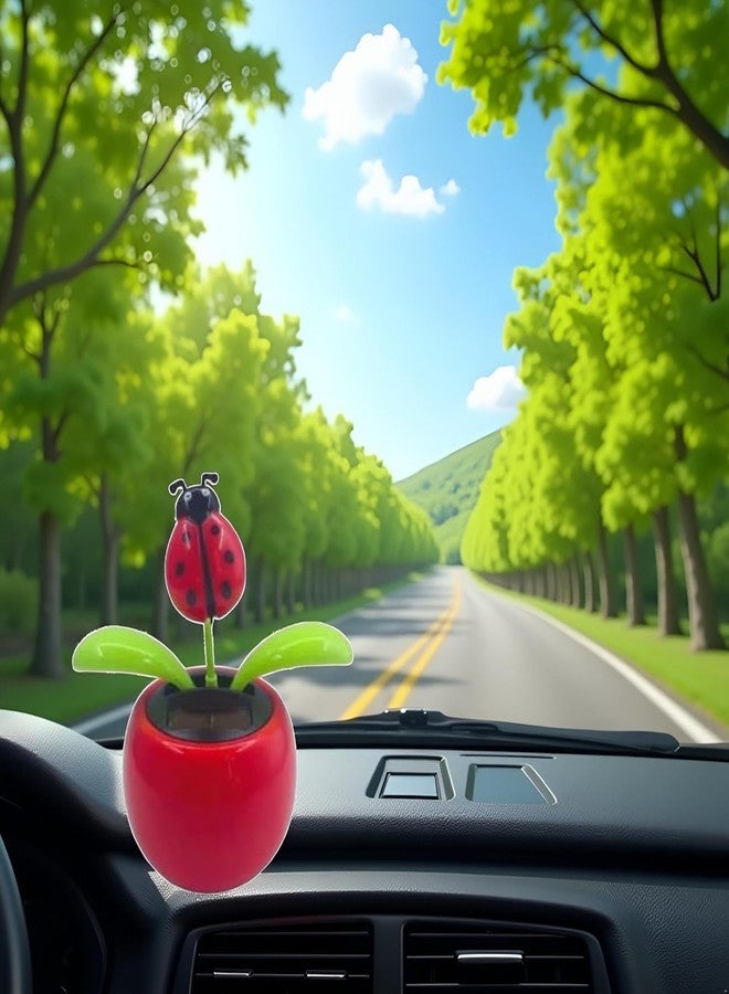 GOUDOGEDC Solar Dancing Flower, Car Dashboard Decorations, Funny Solar Powered Dancing Flower Pot Car Ornaments Flower Swinging Decoration - Image 5
